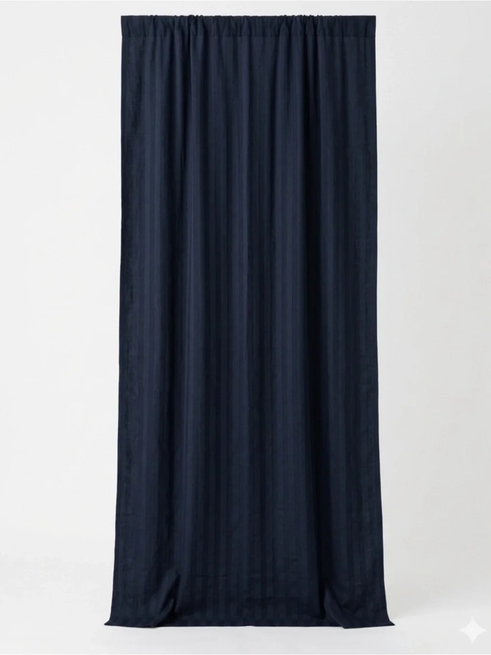 CB2 Linen Blend Track Black Striped Curtain Panel 48x108